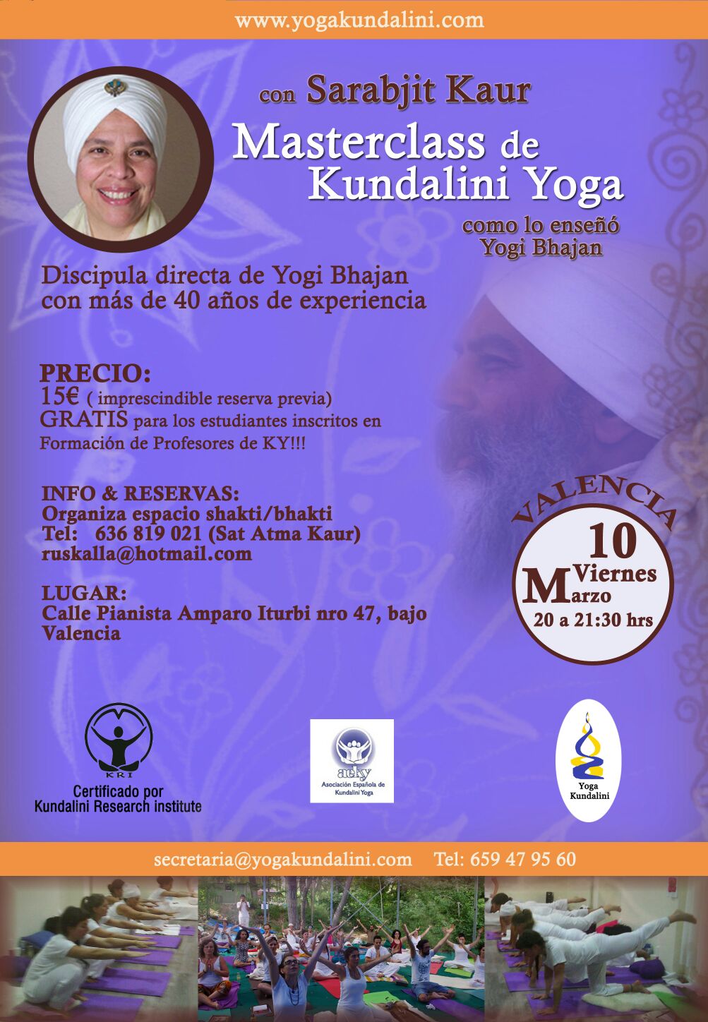 índice Masterclass de Kundalini Yoga siguiendo el parampara